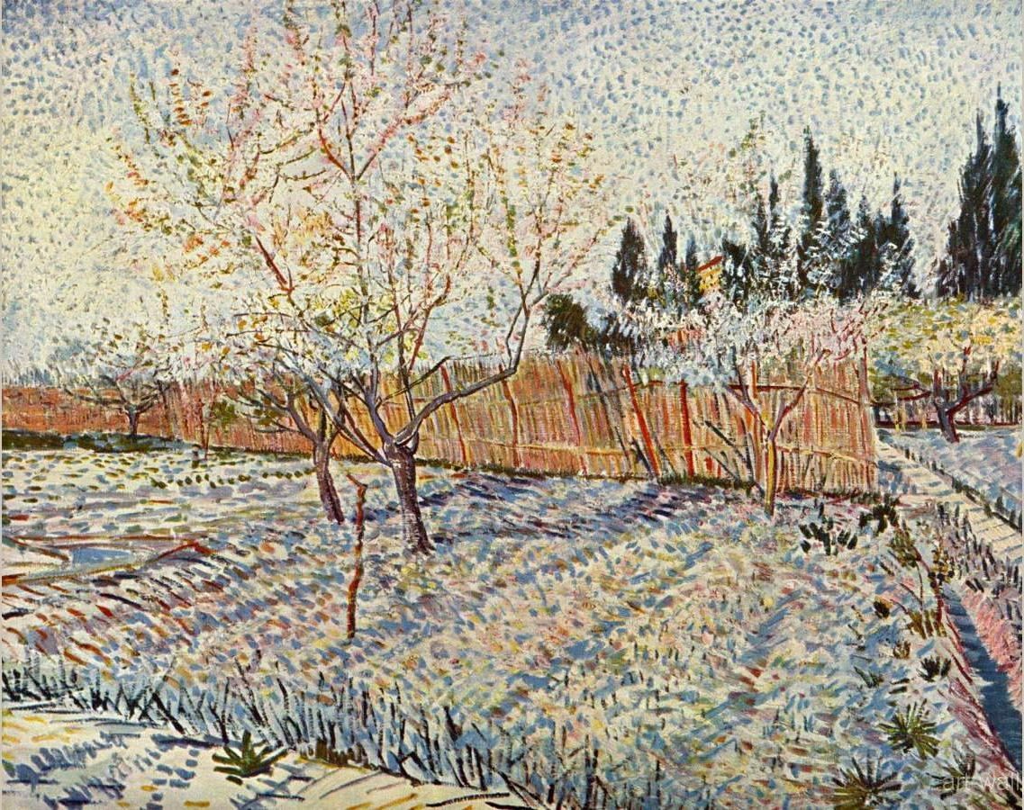 Vincent van Gogh Orchard with cypress